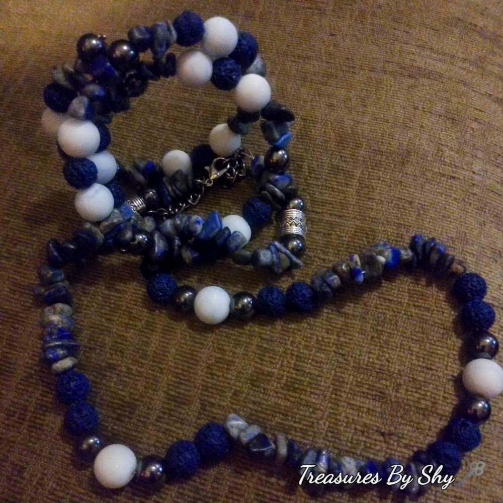 Necklace and memory wire bracelet